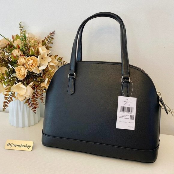 Kate spade purse sadie dome satchel shoulder bag leather black - Picture 3 of 8